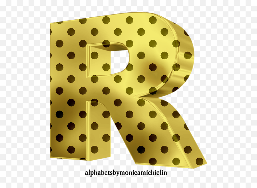 Monica Michielin Alfabetos Golden Alphabet With Polka Dots - Horizontal Png,Png Dots