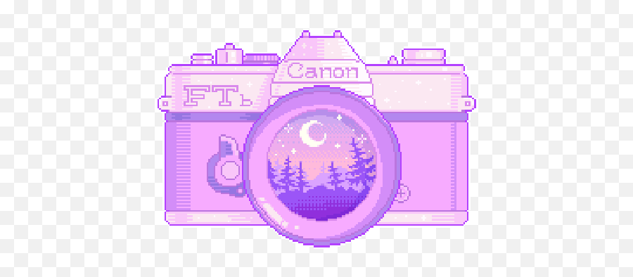 Camera Icon Aesthetic Purple - Kawaii Camera Pixel Art Png,Tiktok Icon Aesthetic Pink