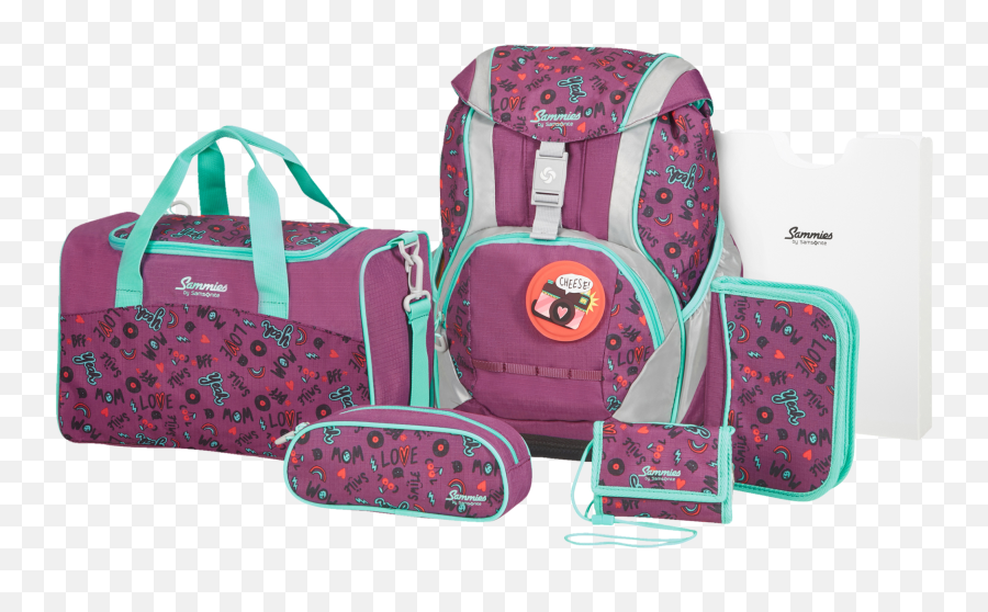 Samsonite Unisex Kids Sammies Ergofit Schoolbag Sets School - Samsonite Sammies Ergofit Doodle Purple Png,Ted Baker Bow Shopper Icon Bag