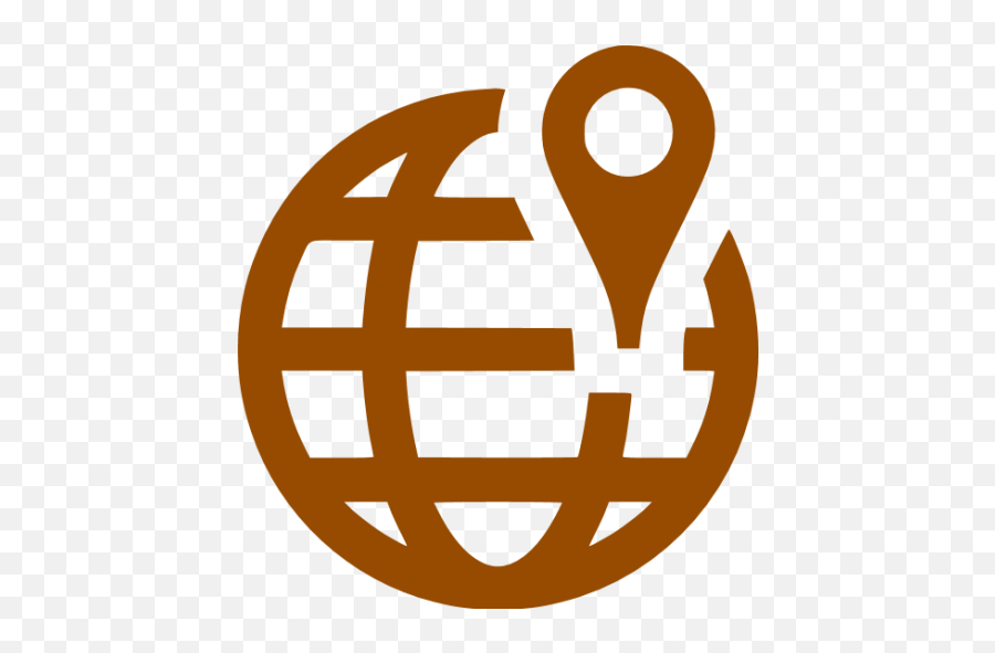 Brown Worldwide Location Icon - Free Brown Map Icons Location Icon Brown Png,How Do You Make A Website An Icon