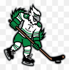 North Dakota Fighting Hawks - Hockey Mascot Single Layer Dimensional Und png