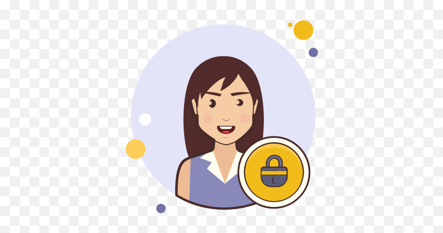 Lock Female User Icon In Circle Bubbles Style - Sofre Mim Icon Png,Female User Icon