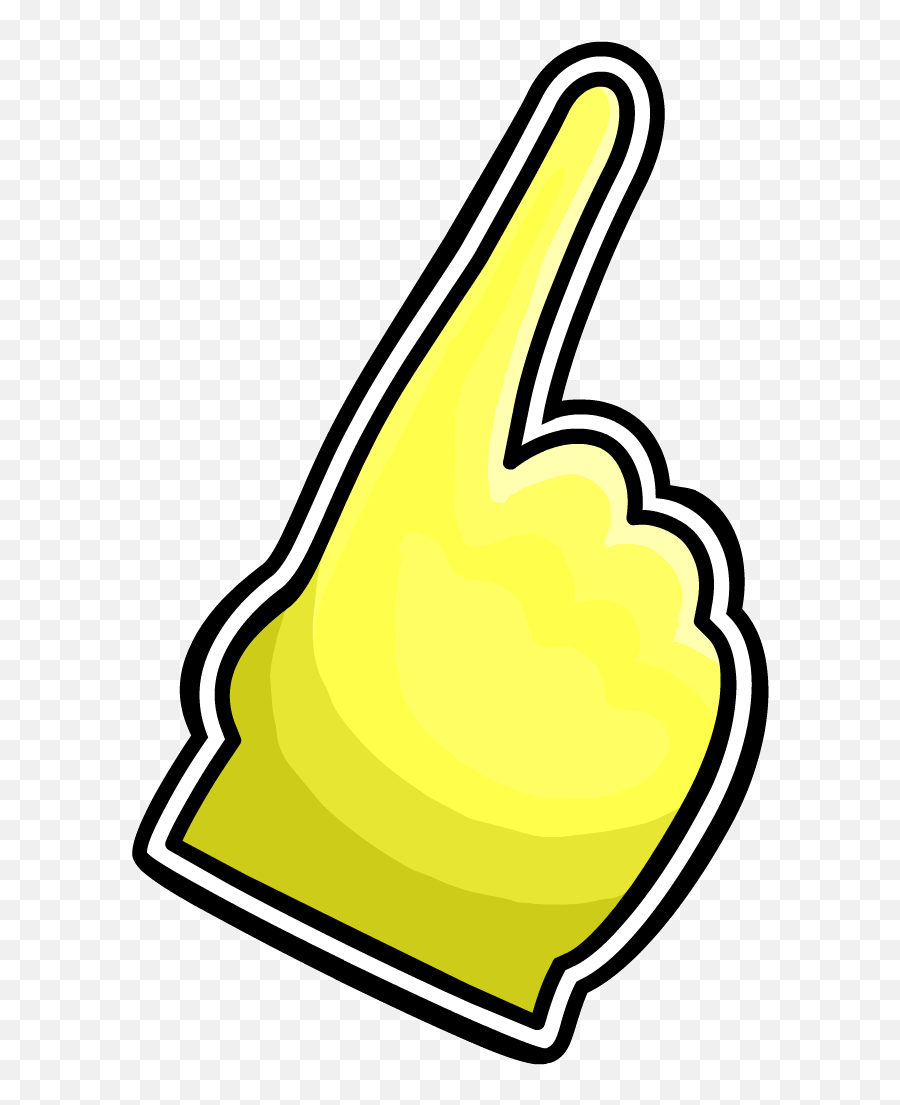 Yellow Foam Finger Club Penguin Online Wiki Fandom - Finger Pointing Red Png,Foam Finger Png