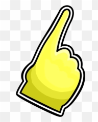 Yellow Foam Finger Club Penguin Online Wiki Fandom - Finger Pointing Red Png,Foam Finger Png
