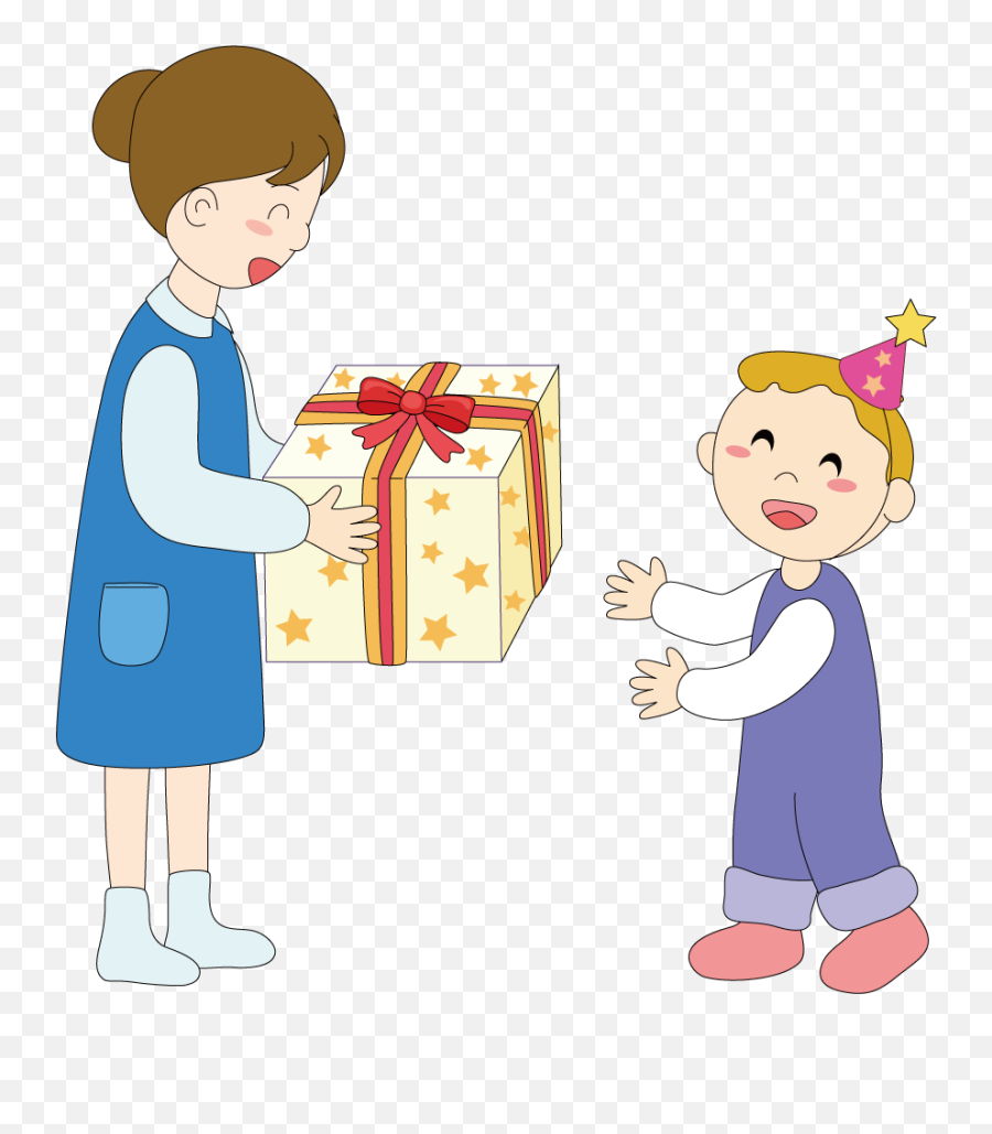 Gift Giving Clipart Png - Child Gift Illustration,Free Gift Png