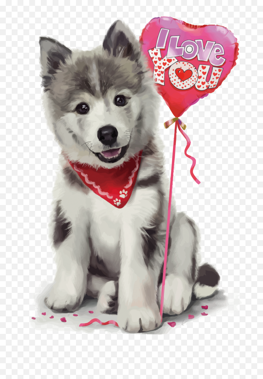 Husky Puppy With Heart Png Image - Husky Love,Husky Png