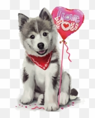 Husky Puppy With Heart Png Image - Husky Love,Husky Png