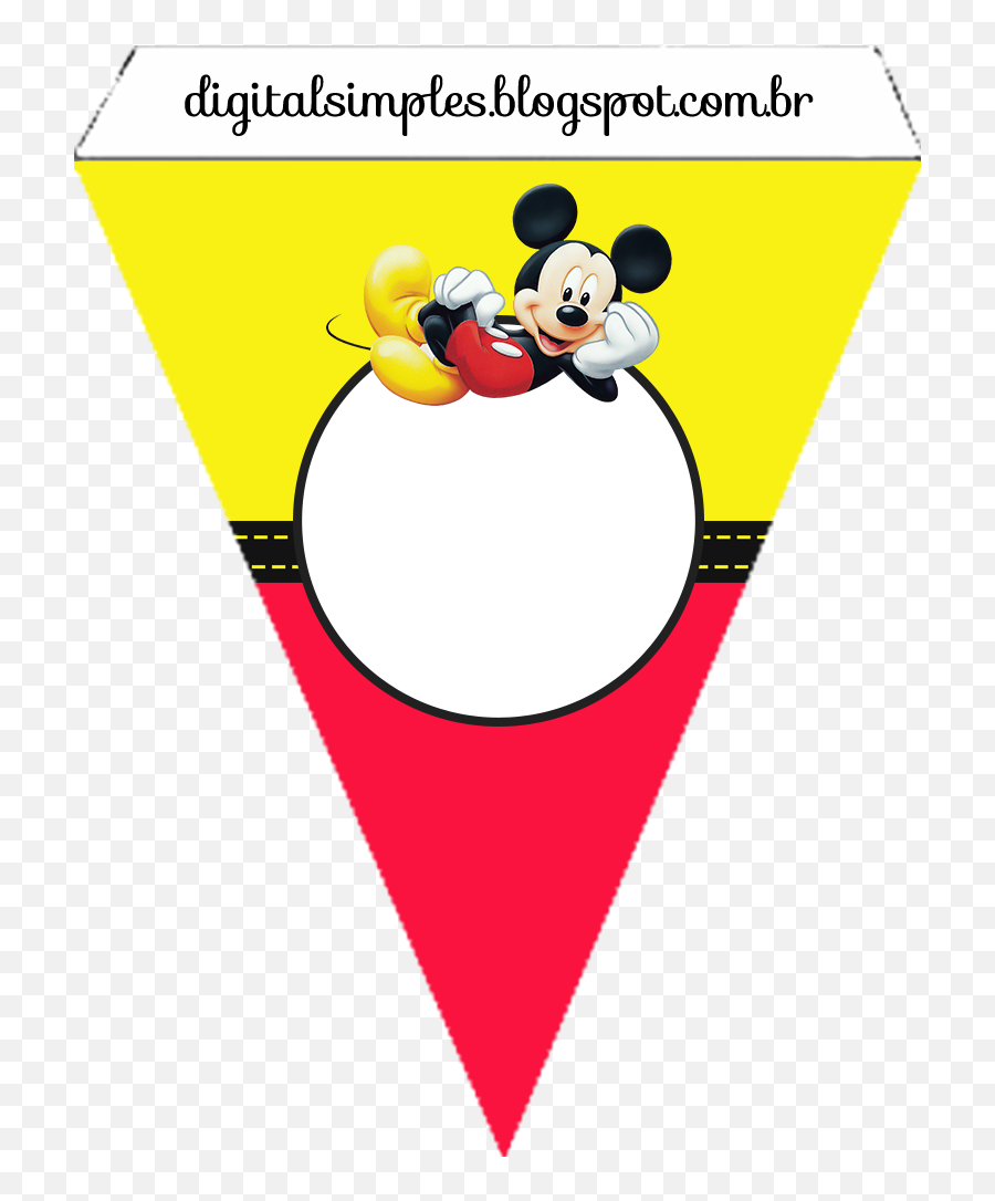 Bandera De Mickey Mouse - Banderines De Mickey Mouse Para Imprimir Png,Banderines Png