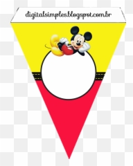 Bandera De Mickey Mouse - Banderines De Mickey Mouse Para Imprimir Png,Banderines Png