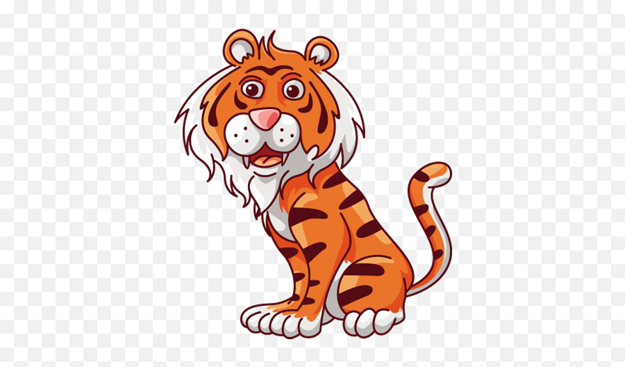 Cute Cartoon Tiger Sitting Free Stock Photos U2013 1designshop - Tiger Cute Cartoon Transparent Background Png,Tiger Transparent Background