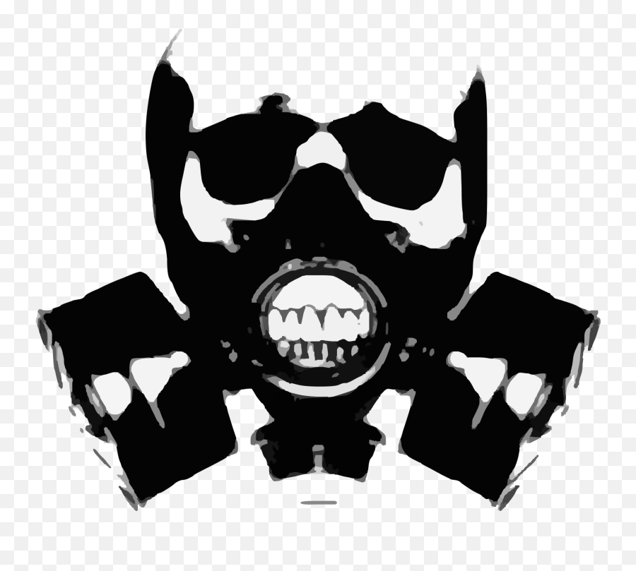Skull Gas Mask Bones Svg Vector Clip - Punk Gas Mask Stencil Art Png,Gas Mask Logo