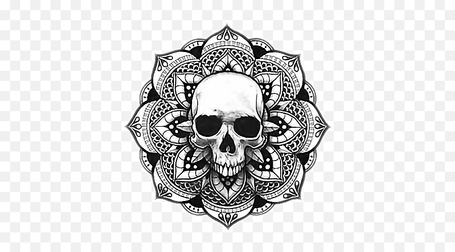 Download Hd Blackandwhite Tattoo Tattooart Skull Skullmanda - Vishv Inks Png,Skull Tattoo Png