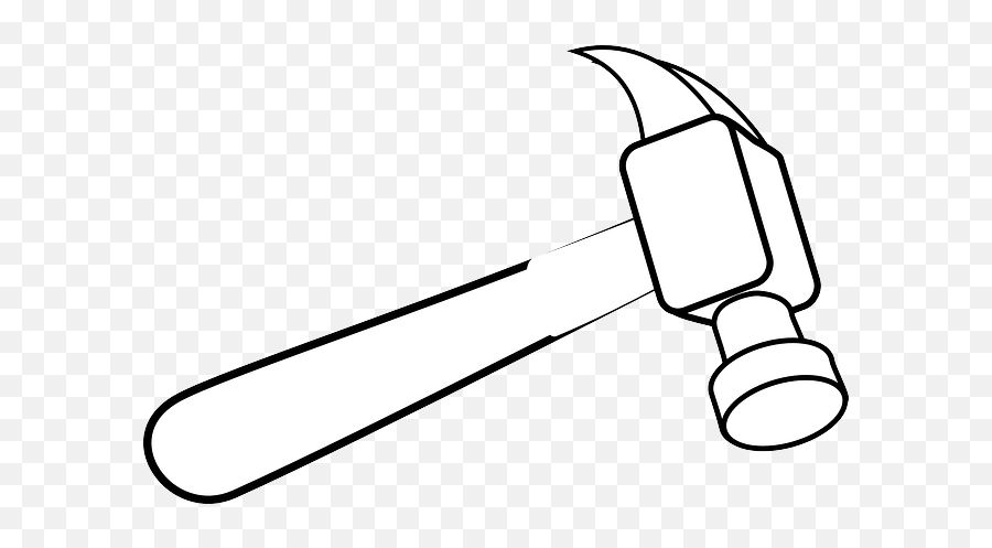 Download Hammer Tool Hardware Black White Outline - White Hammer Clipart Png,Hammer Clipart Png