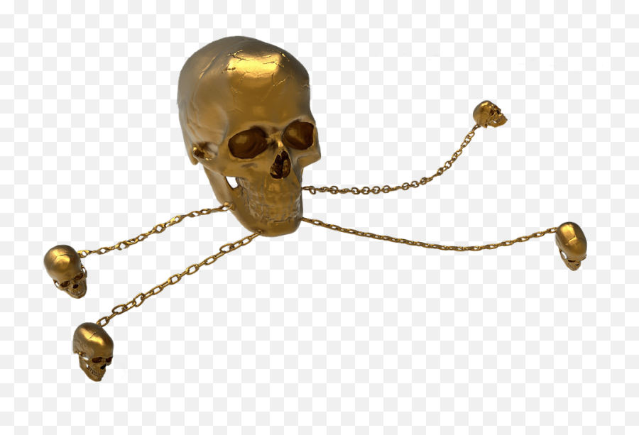 Download Skeleton Head Gold Isolated - Inele Cu Cap De Schelete De Aur Png,Skeleton Head Png