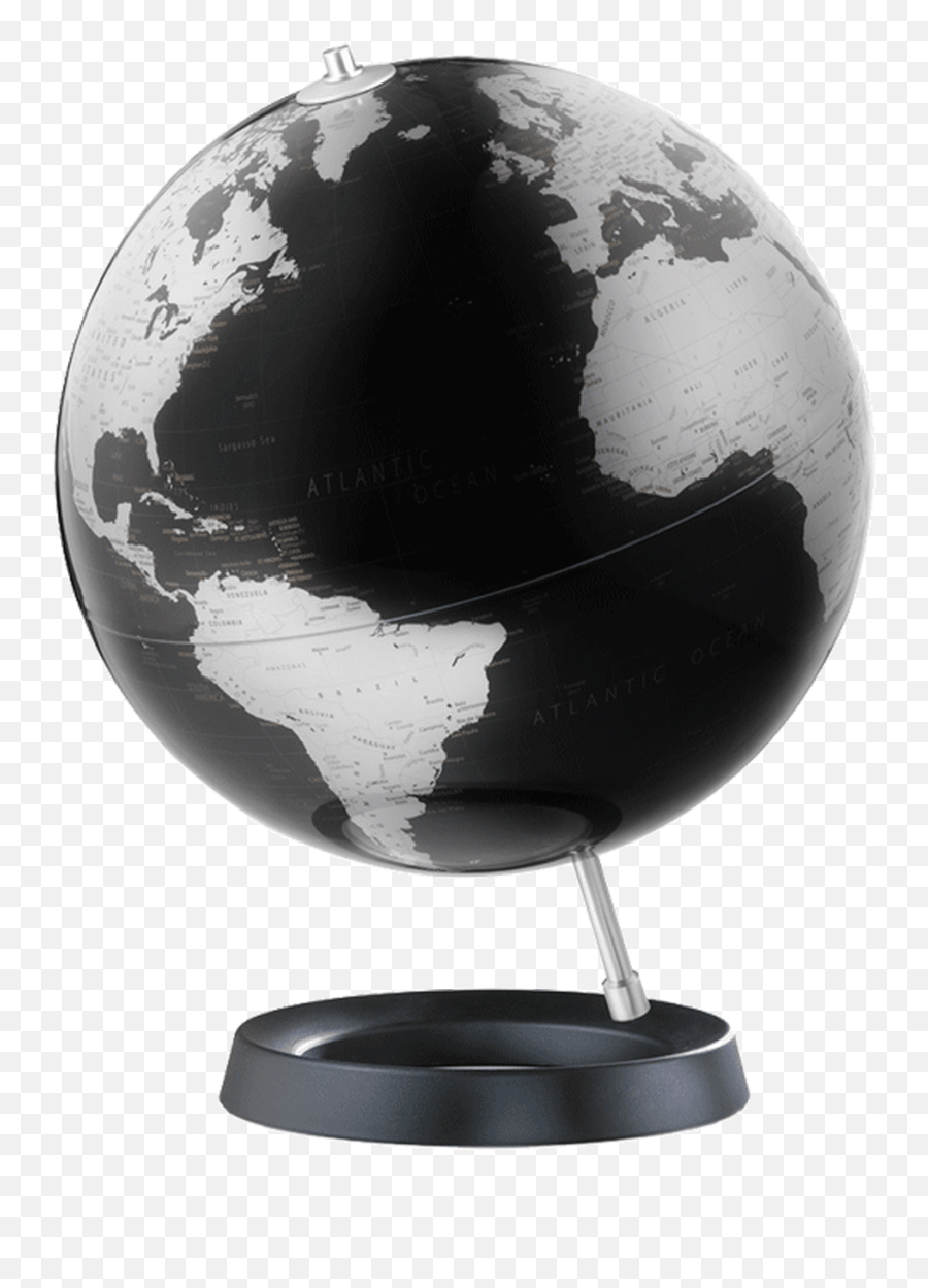 Full Circle Obsession Globe - World Globe Black And Silver Png,Globe Black And White Png
