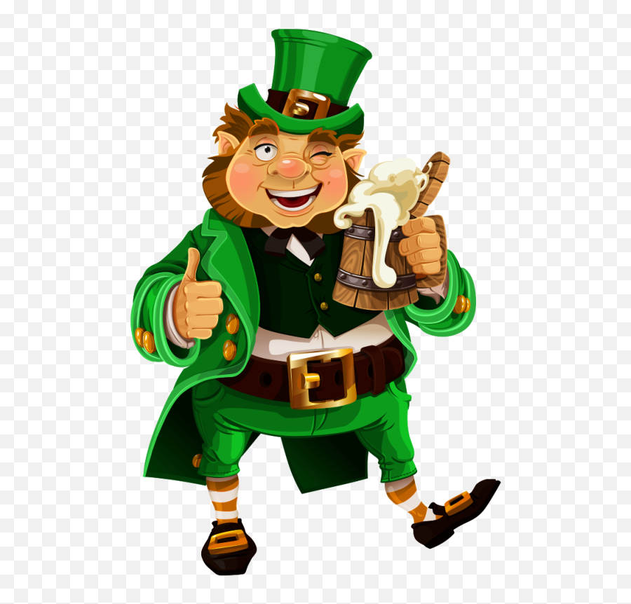 St Patricks Day Leprechaun With Beer - Transparent Background Leprechaun Clipart Png,Leprechaun Transparent