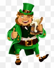 St Patricks Day Leprechaun With Beer - Transparent Background Leprechaun Clipart Png,Leprechaun Transparent