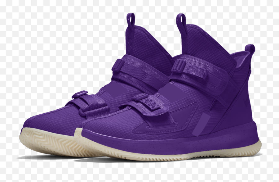 Nike Lebron Soldier 13 Xiii Id Purple Glow Sole Custom Mens - Nike Lebron Soldier Purple Png,Purple Glow Png