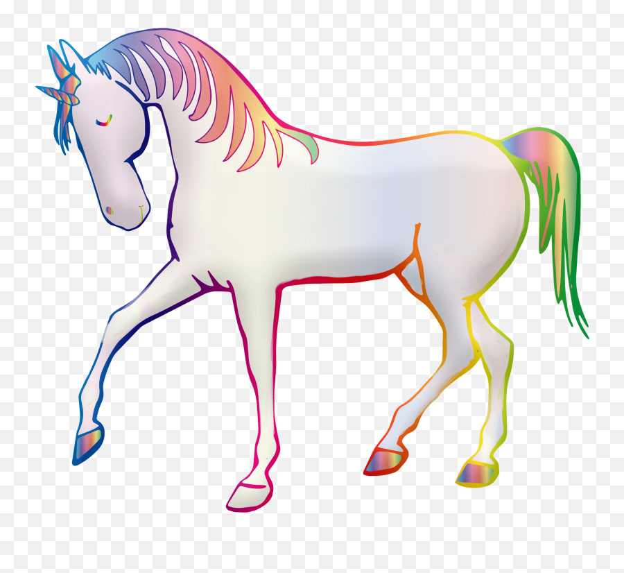Rainbow Unicorn Clipart - Rainbow Unicorn Clip Art Png,Rainbow Unicorn Png