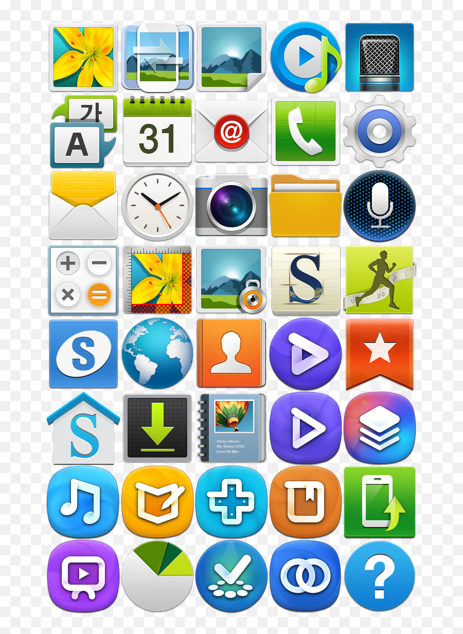 App Icons Samsung Png Image With No - Samsung Galaxy S Icons,Samsung Note Icon Glossary