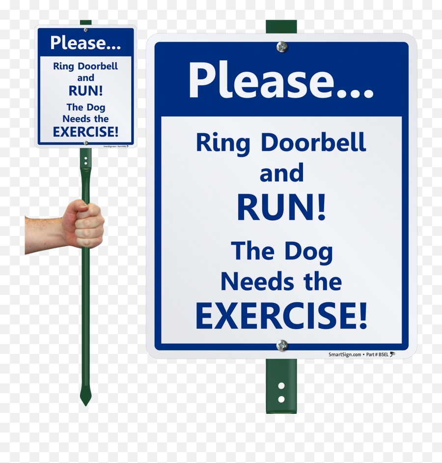 Please Ring Doorbell U0026 Run Dog Needs Exercise Funny Sign Kit - Vertical Png,Doorbell Icon