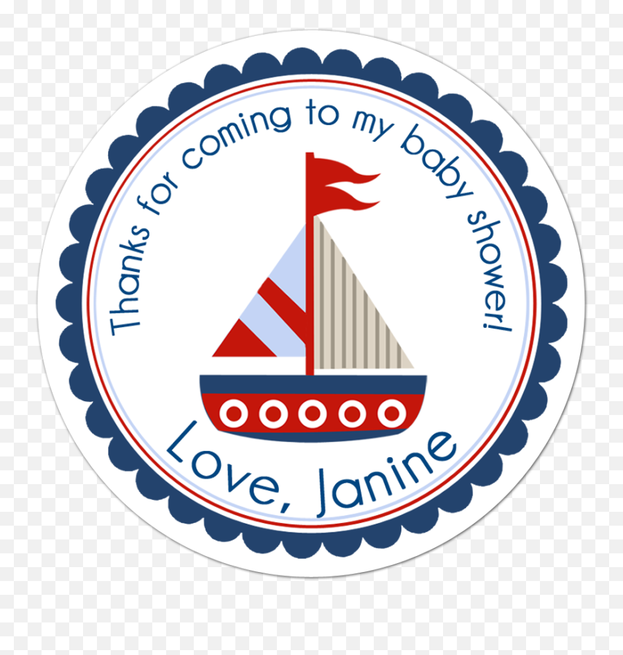 Nautical Sailboat Personalized Sticker - Nautical Baby Shower Invitations Png,Nautical Png