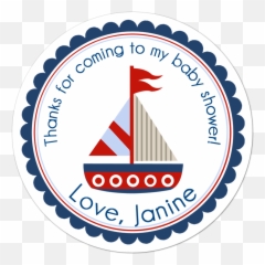Nautical Sailboat Personalized Sticker - Nautical Baby Shower Invitations Png,Nautical Png