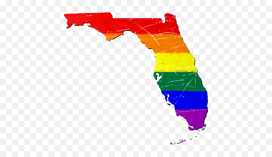 Florida Silhouette Lgbt Pride Flag - Florida Png,Gay Pride Flag Png