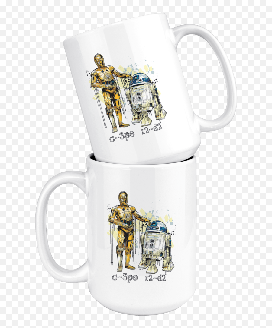 C3po And R2d2 Watercolor Mug Star Wars - Mug Png,C3po Png