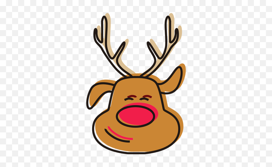 Reindeer Head Cartoon Vector - Cabeza De Reno Navideño Png,Deer Head Png