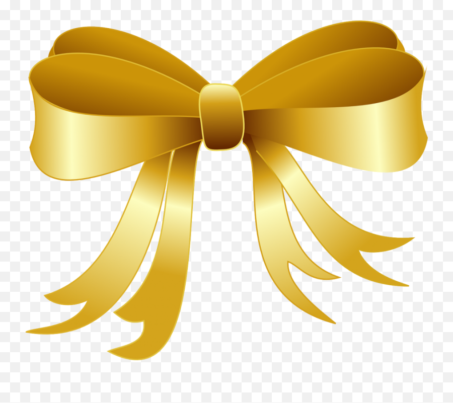 Golden Ribbon Png Image - Gold Bow Clip Art,Gold Ribbon Transparent Background
