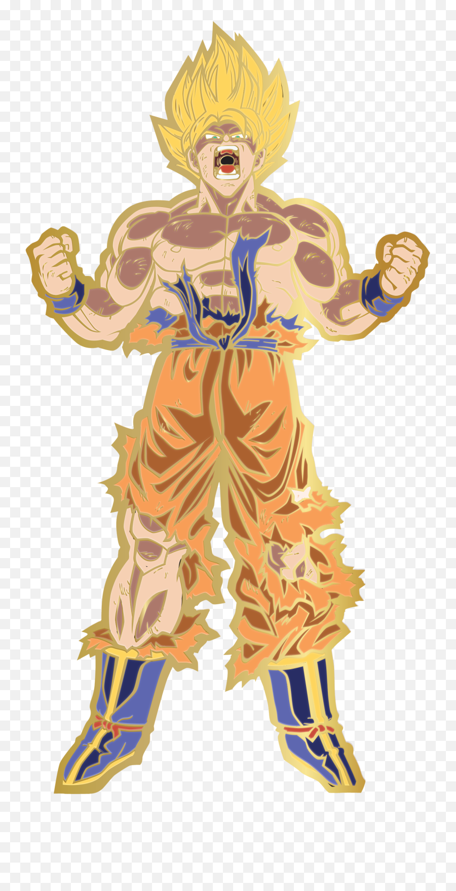 Super Saiyan Goku X3 U2013 Figpin - Super Saiyan Goku Figpin With Glitter Hair Png,Goku Transparent
