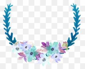 Download Blue Clip Art - Watercolor Flower Frame Png Full Transparent Background