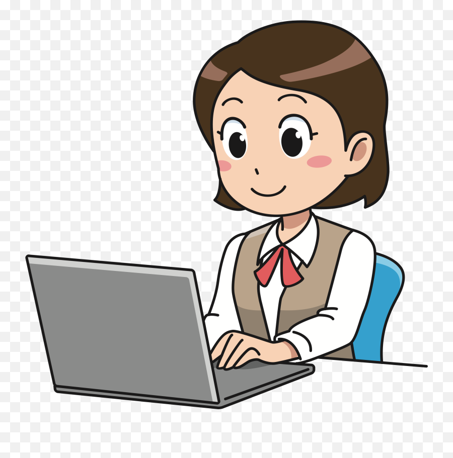 Clipart Woman - Girl Using Laptop Clipart Png,Computer Clip Art Png