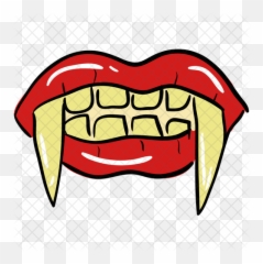 Evil Teeth Icon Of Colored Outline - Png