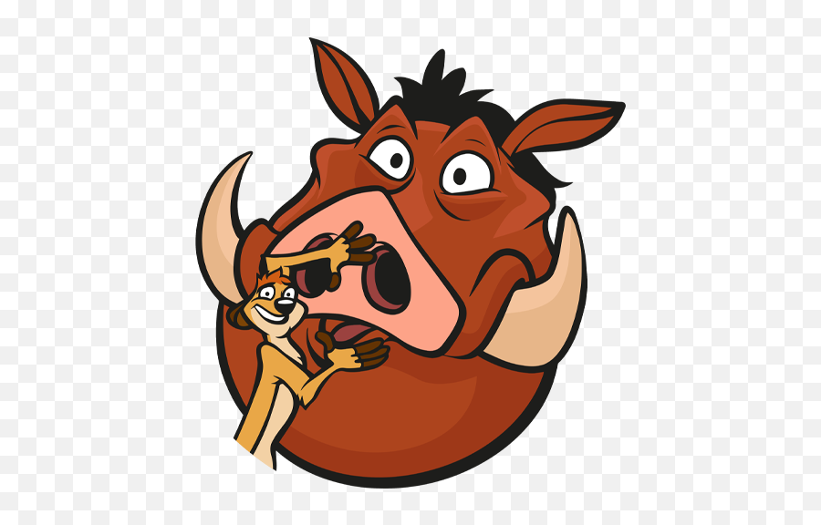 Vk Sticker 12 From Collection Timon And Pumbaa Download For - Clip Art Png,Pumba Png