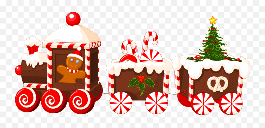 Gingerbread House Candy Clipart - Christmas Train Png,Candy Clipart Png