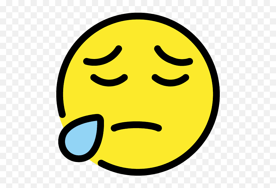 Sad But Relieved Face Emoji Clipart Free Download - Smiley Png,Sad Emoji Png