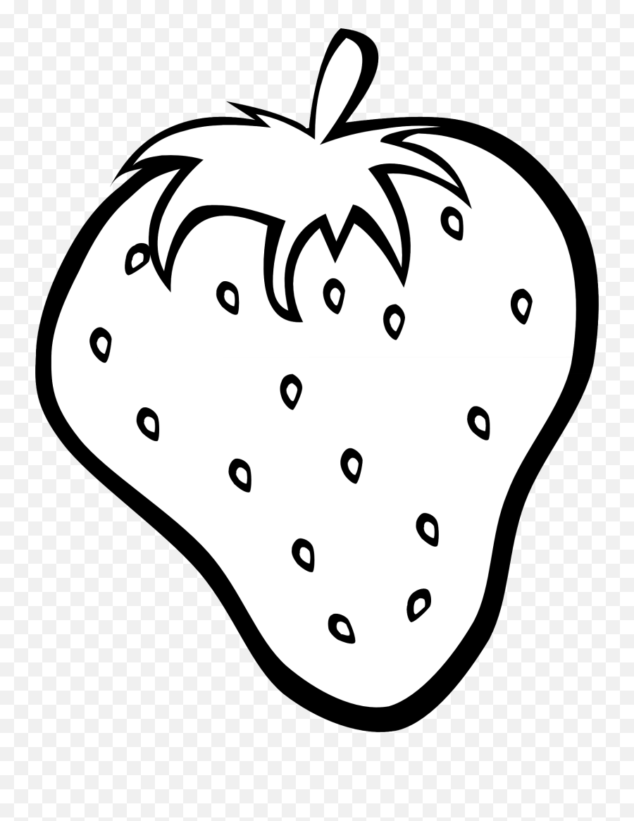 Strawberry Clipart Black And White Free Download - Strawberry Coloring Page Png,Strawberries Transparent Background