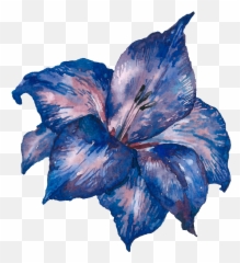 Hand Painted Blue Purple Flowers Png Transparent - Portable Blue Purple Flower Png,Purple Flowers Png