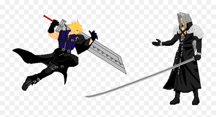 Pixilart - Cloud Vs Sephiroth By Papyrus321 Cloud Vs Sephiroth Figure Png,Sephiroth Png