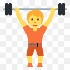 Weight Emoji - Persona Levantando Pesas png