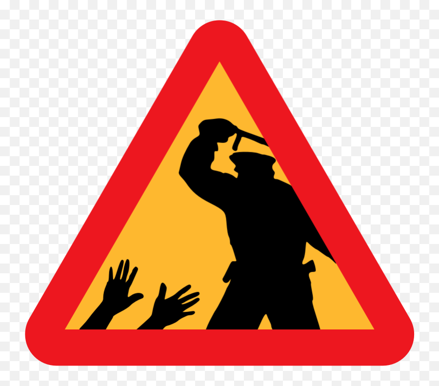 Painted Warning Sign Of Police Brutality Free Image Download - Violence Clipart Png,Police Light Icon Vector