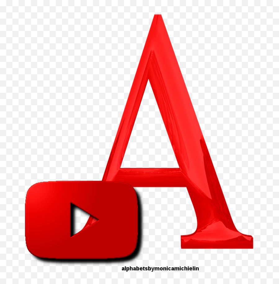 Alphabets By Monica Michielin Red Youtube Logo Alphabet And - Clip Art Png,Youtube Logo Red