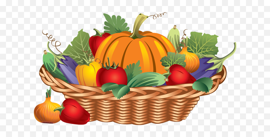 Cute Food Clipart - Fruits And Vegetables Drawing In Basket Png,Corn Clipart Png