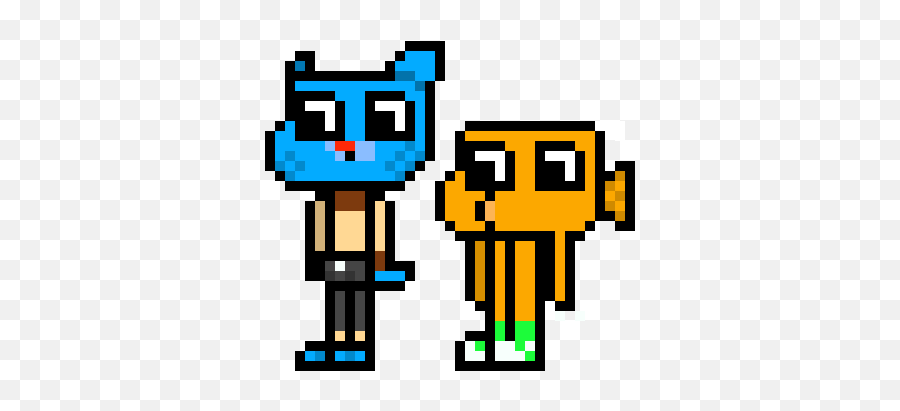 Gumball And Darwin Pixel Art Maker - Gumball I Darwin Pixel Art Png,Gumball Png