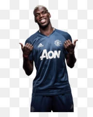 Pogba Blue United Shirt Fc Manchester - Paul Pogba Smile Png,Juventus Png