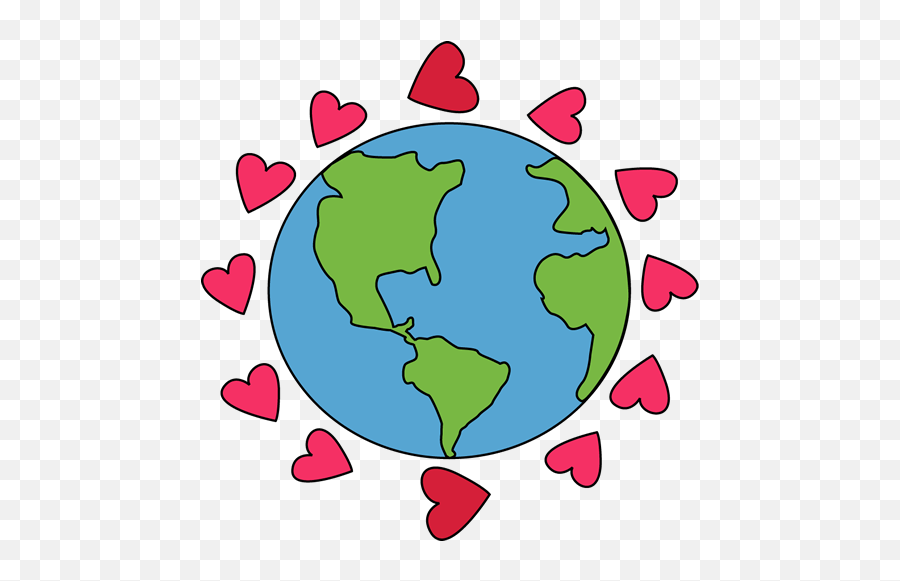 Earth Heart Clipart Free Download - Earth With Hearts Clipart Png,Earth Clipart Transparent Background