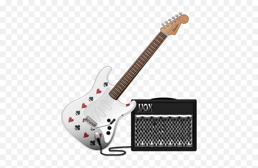 Playing Cards Guitar With Amp Icon Png Clipart Image - Joker Plays A Guitar,Guitar Icon Png