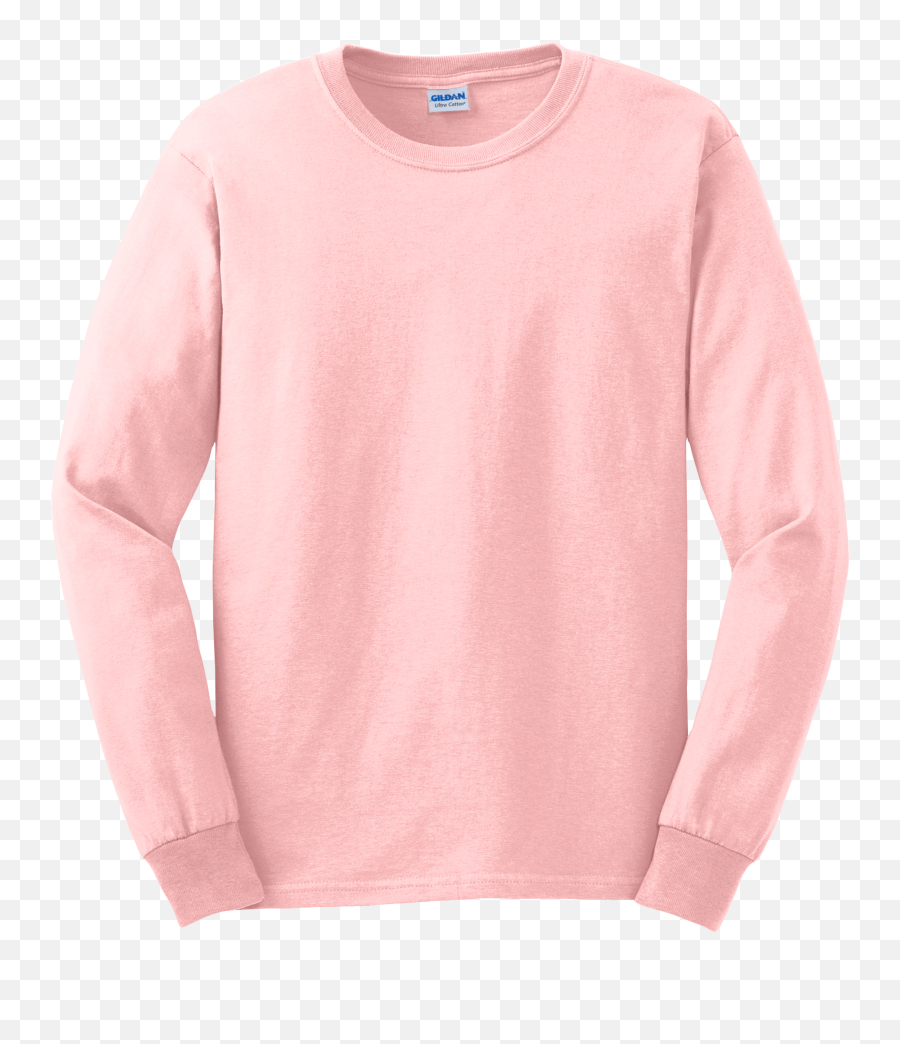 Download Hd Gildan Long Sleeve T Shirt - Long Sleeve Shirt Gildan Light Pink Long Sleeve Png,Plain Png